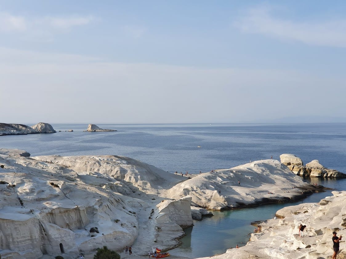 Sarakiniko Beach in the evening light on Milos, Greece