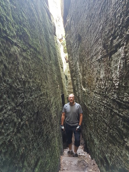 Dave Briggs experiencing outdoor adventure in Luxembourg