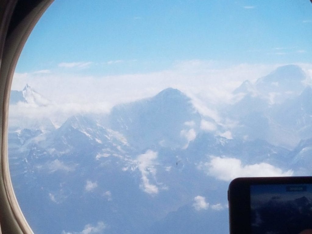 A view out from my plane window on the Everest flight from Kathmandu