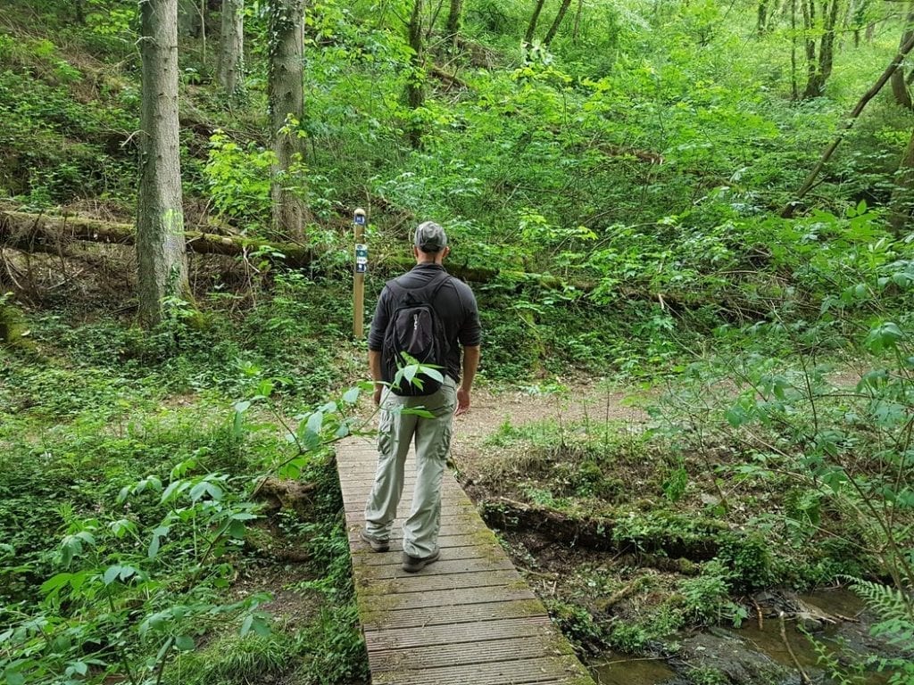 Dave Briggs hiking along the Escapardenne Lee Trail in Luxembourg