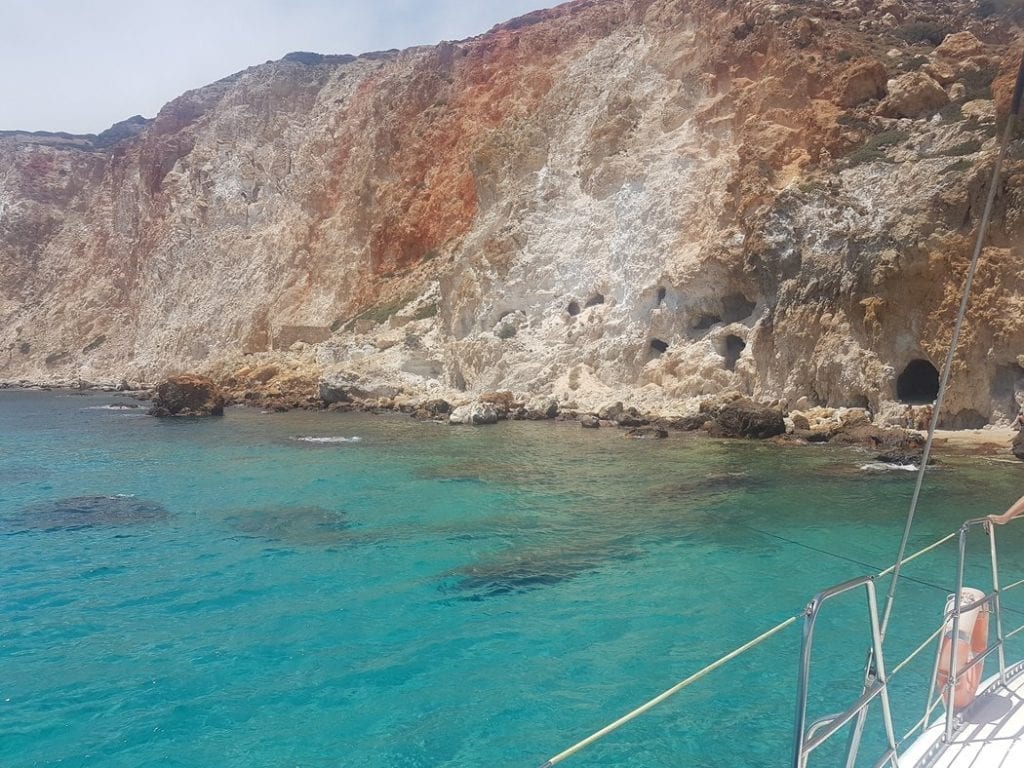 Blue seas and unique volcanic rock formations were a highlight of the Milos boat tour