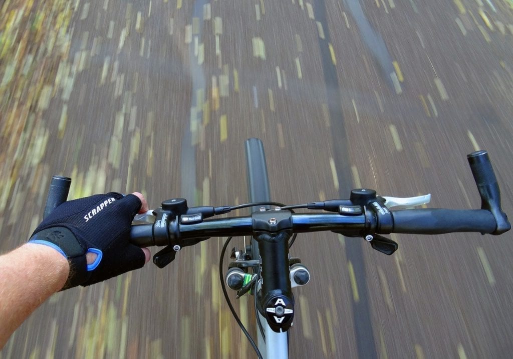 Ride with 2 hand on the handlebar