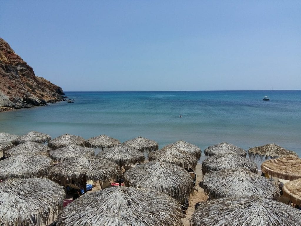 There were way to many umbrellas on Provatas beach for my liking