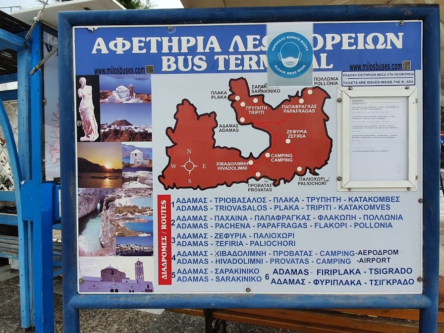 The Milos bus service that can take you to some beaches