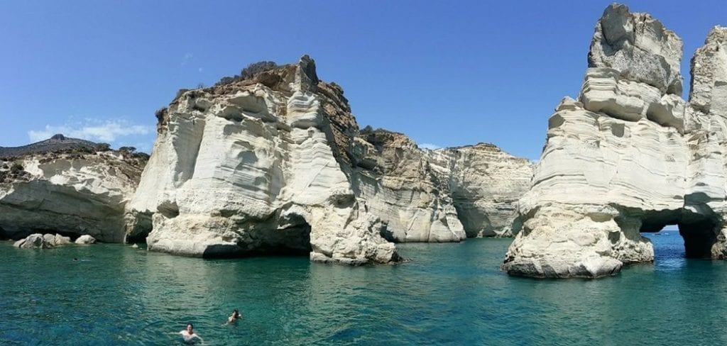 Swimming at Kleftiko beach, Milos