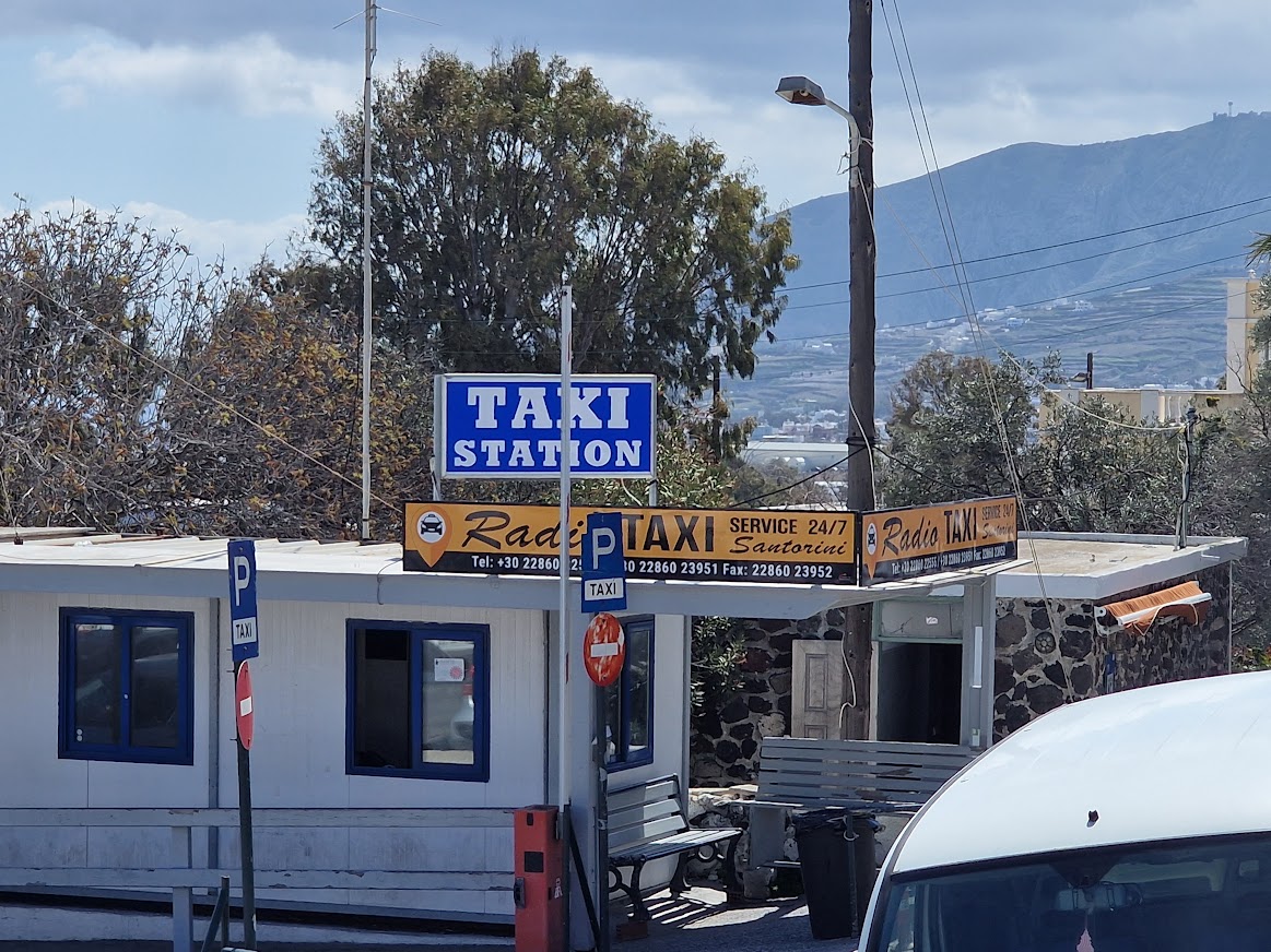 Taxi station in fira santorini