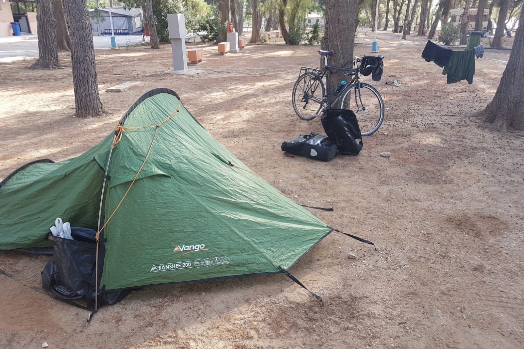 The Vango Banshee 200 tent is an essential part of my bike camping gear