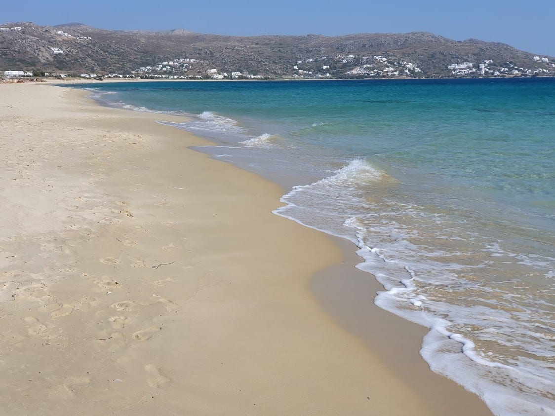 Enjoying great weather on a beach in Naxos Greece