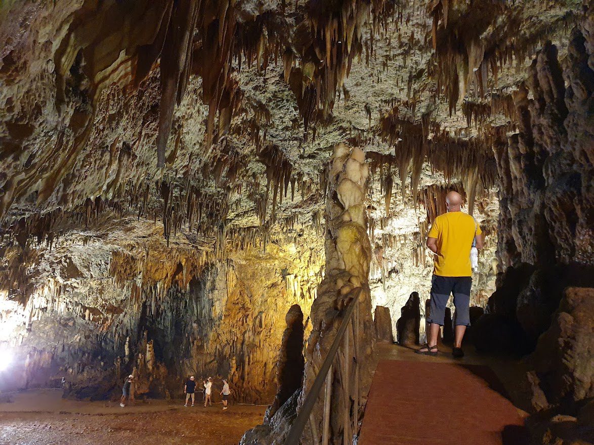 Dave Briggs, writer at Dave's Travel Pages inside the Drogarati cave in Kefalonia