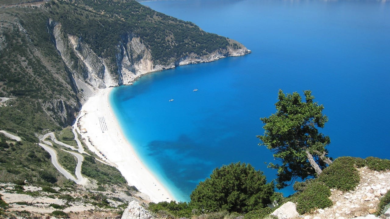 myrtos beach is one of the best beaches in Kefalonia
