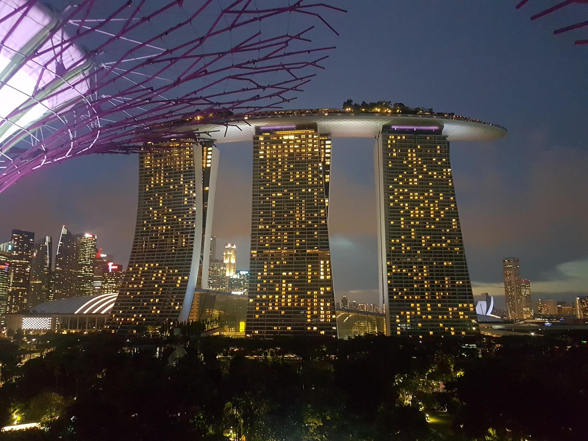 Marina Bay Sands hotel in Singapore - an incredible view at night!