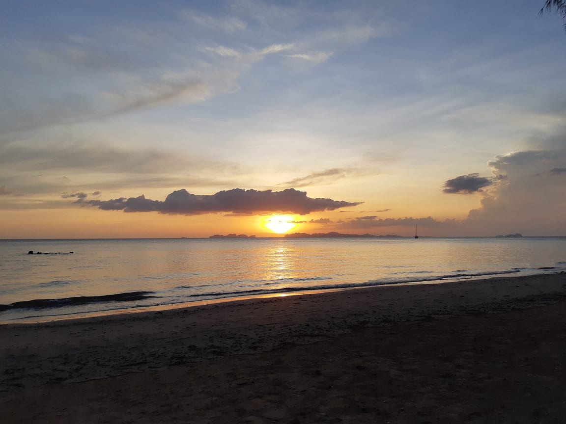 Sunset from Andaman Beach in Koh Jum, Thailand