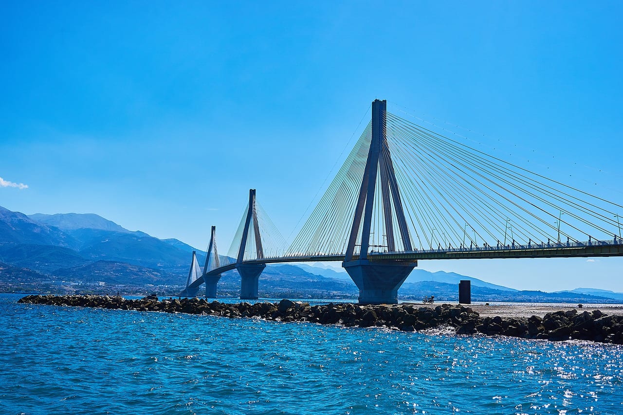 Patras bridge in Greece