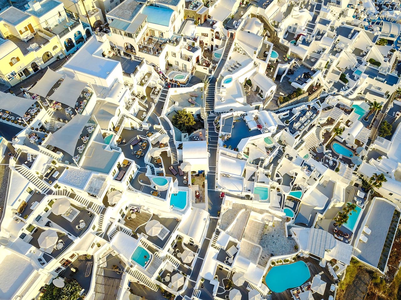 A birds eye view of Santorini