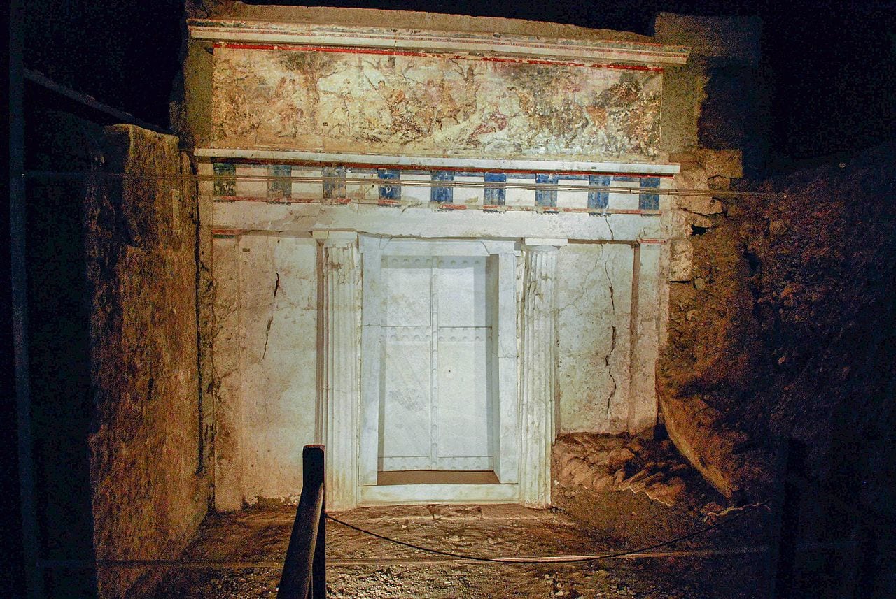 The tomb of Phillip II at the UNESCO site of Aigai in Greece