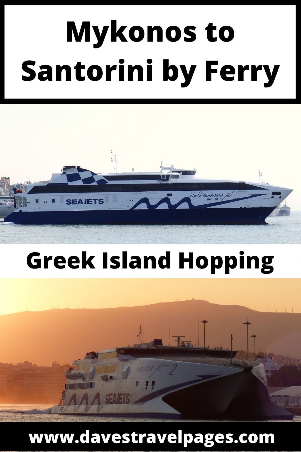 A complete guide on how to get from Mykonos to Santorini in Greece.