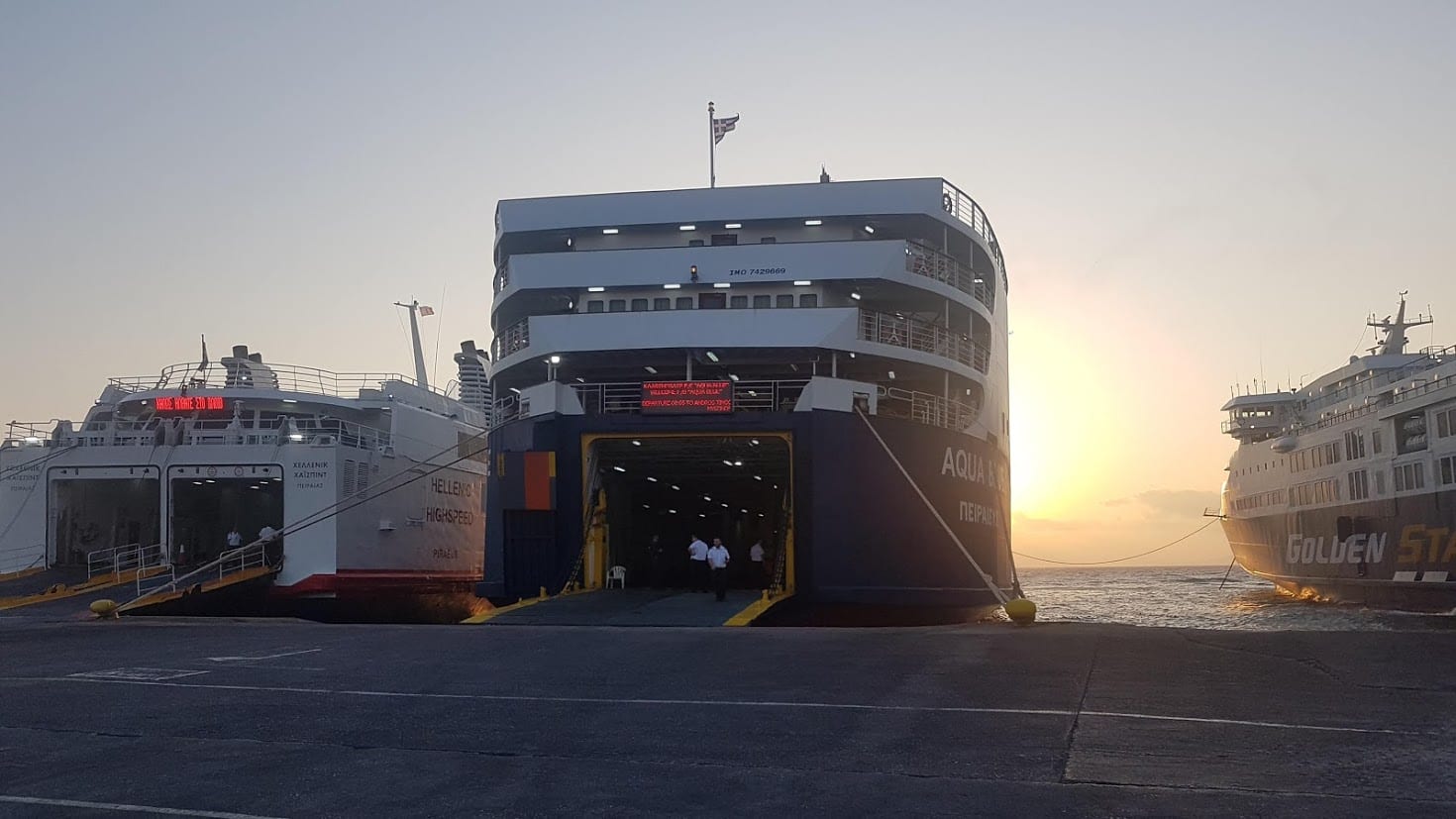 Taking a ferry from Rafina port in Athens Greece