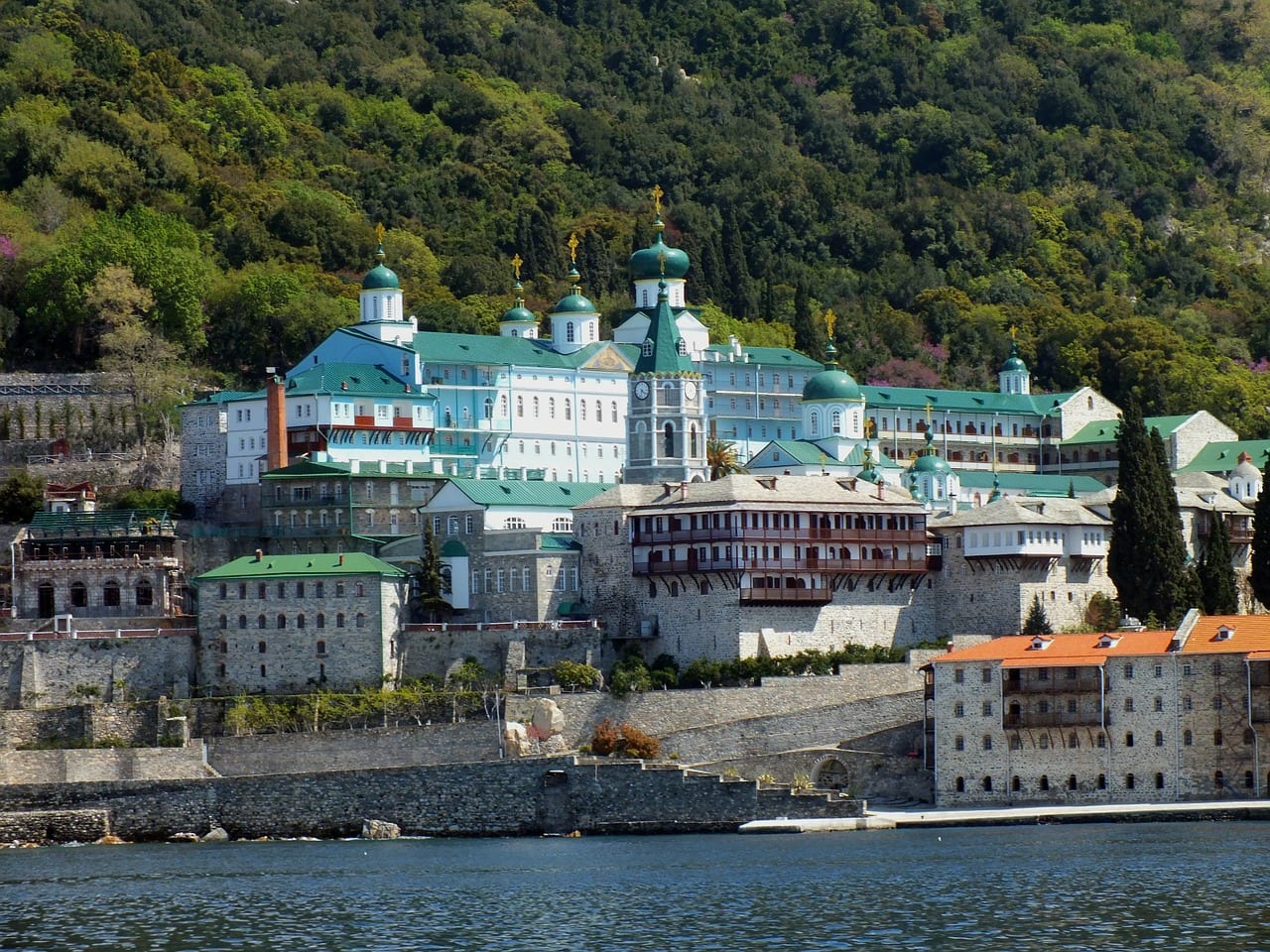 A monastery on Mount Athos in Greece
