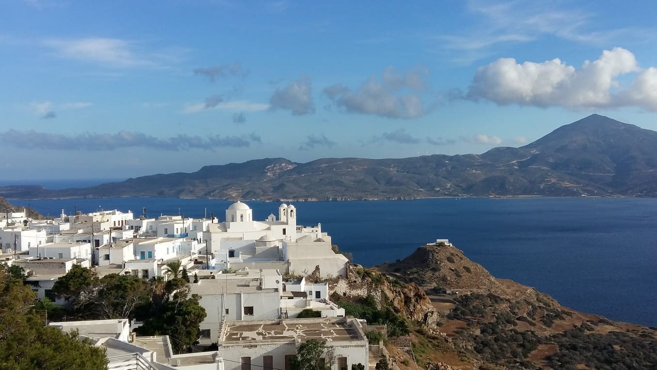 The view of Milos from the top of the Venetian castle
