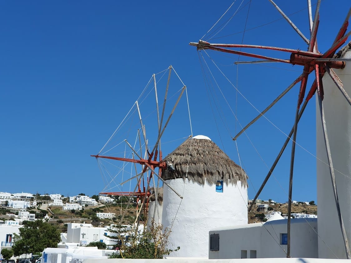 The famous windmills of Mykonos