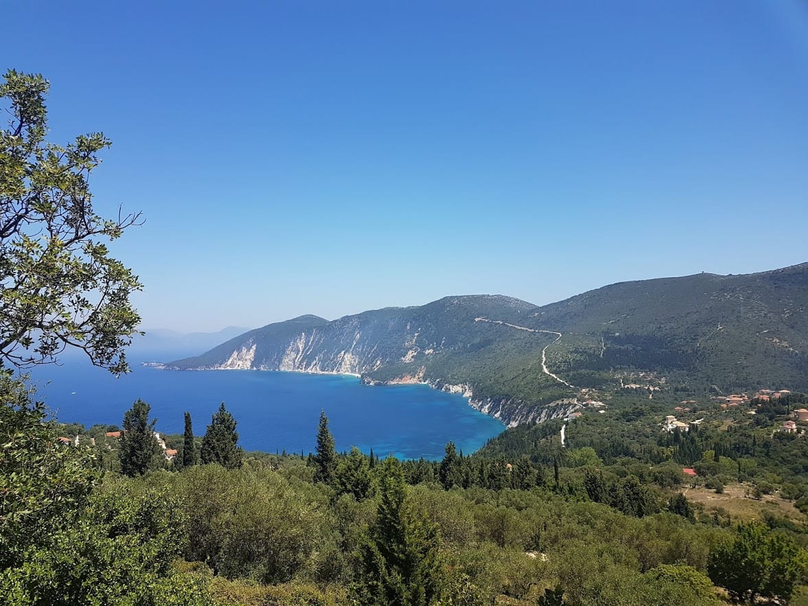 The coastline of Ithaca island in Greece