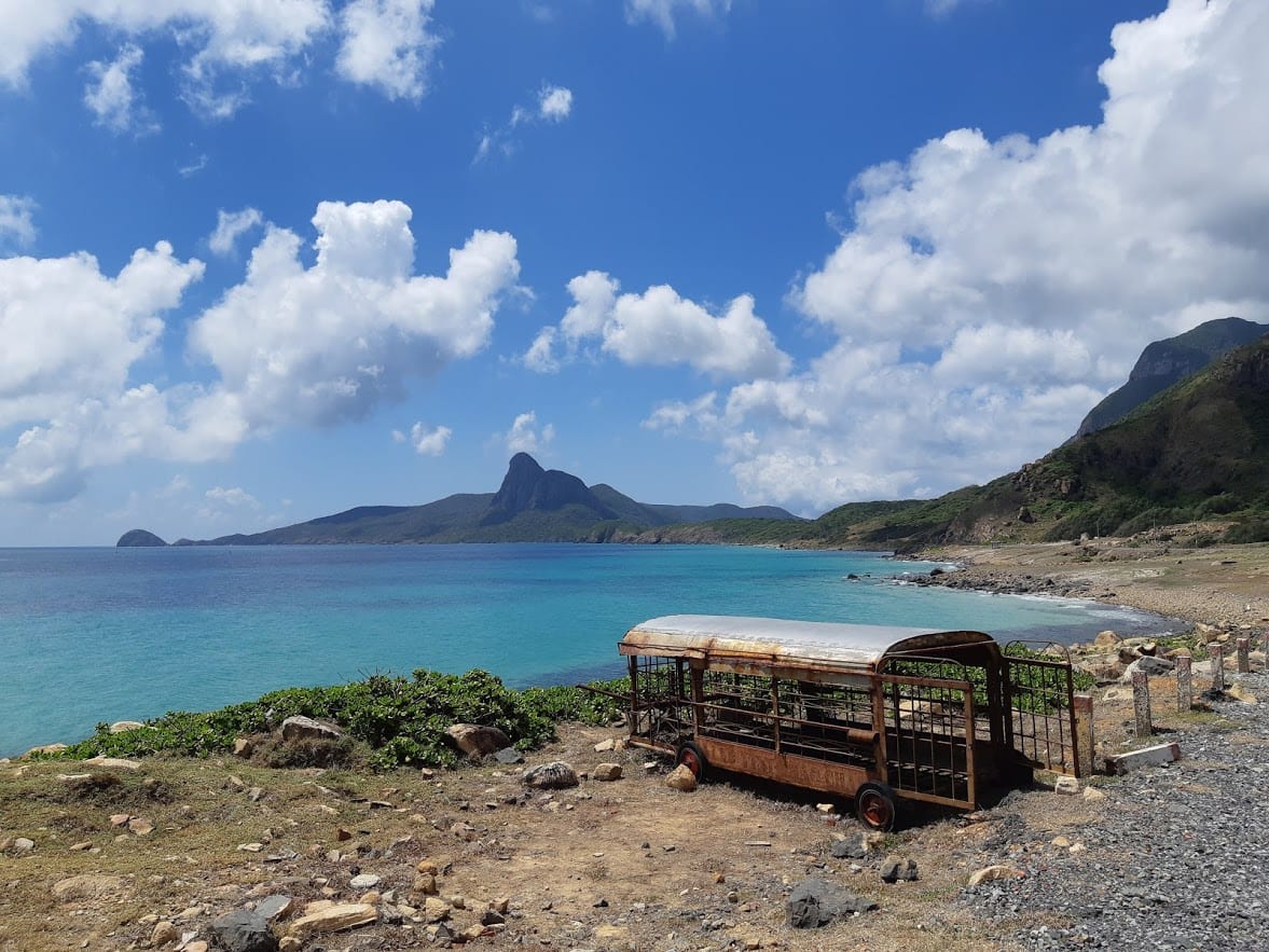View back out over Con Dao island in Vietnam