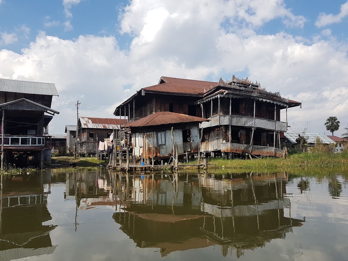 A ramshackle house on Inle Lake in Myanmar