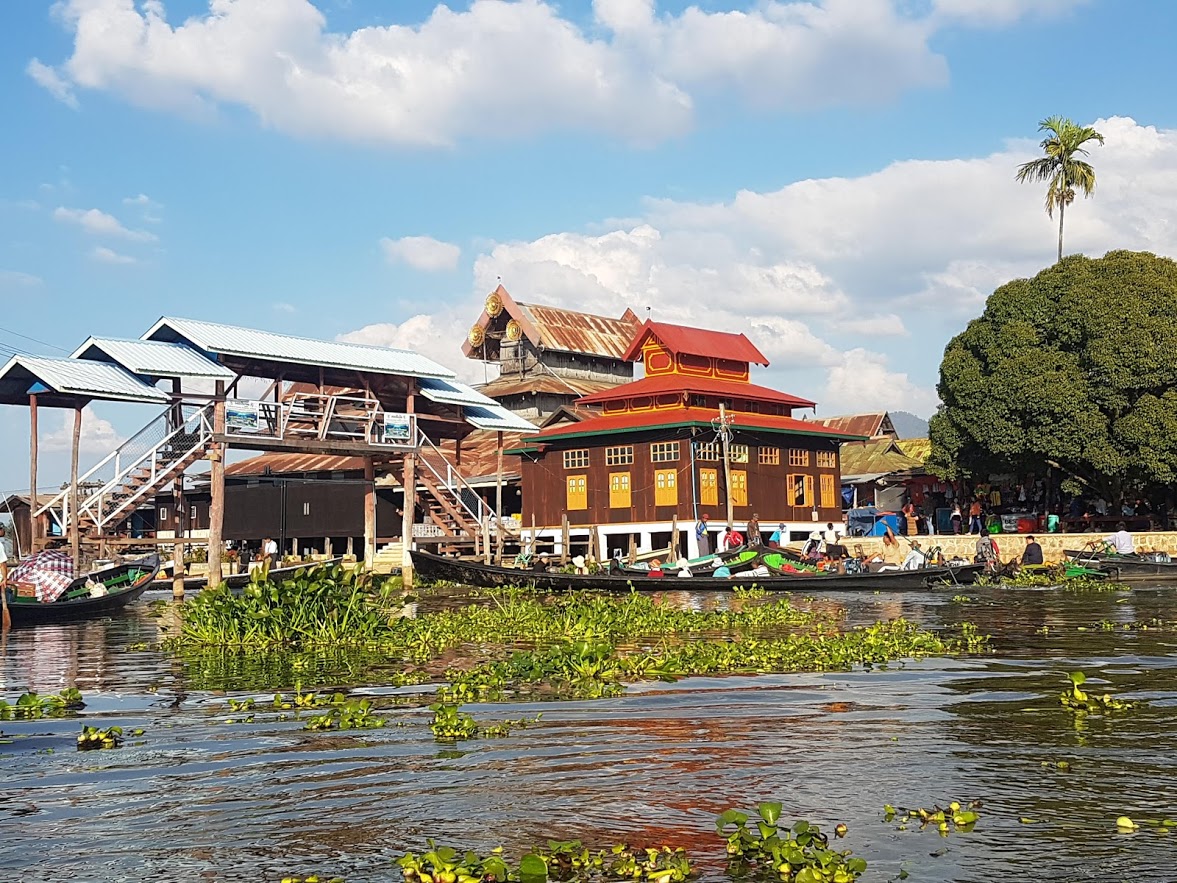 A temple sitting at Inle Lake