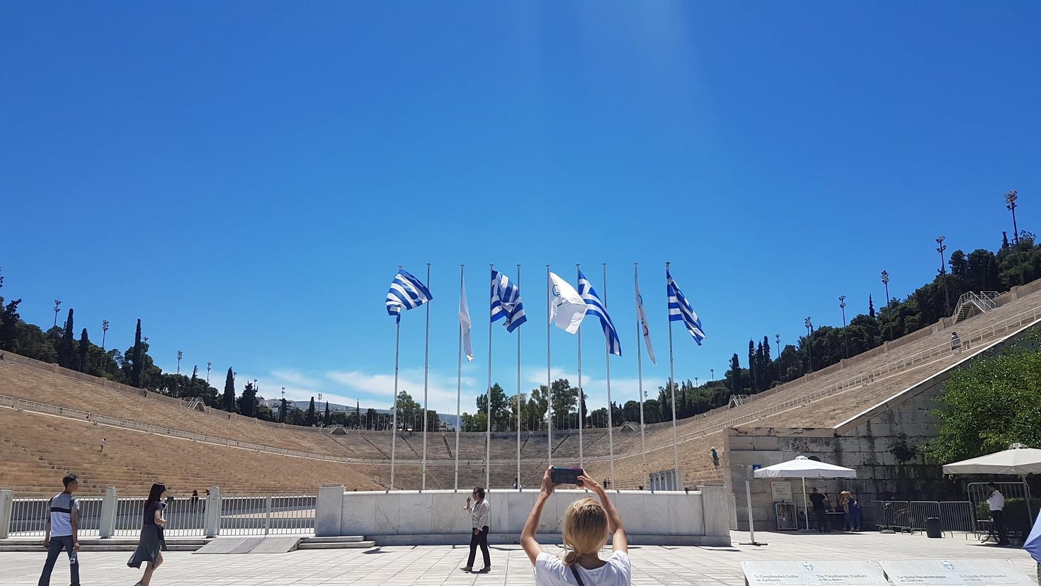 Outside the Panethenaic Stadium in Athens