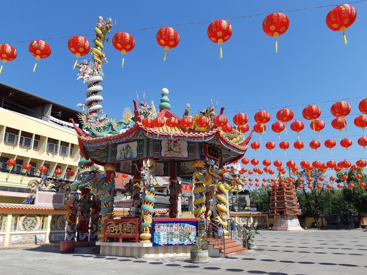 Temple close to night market in Chiang Mai Thailand