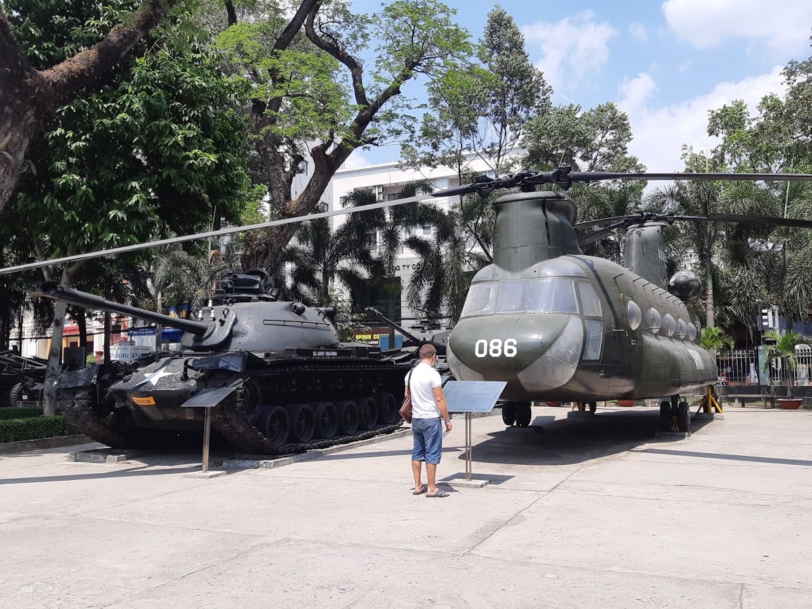 Leftover military hardware from the Vietnam War in Saigon