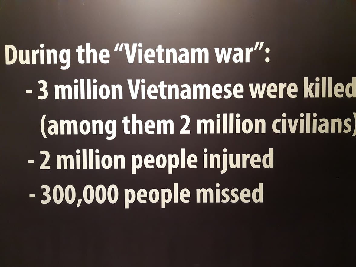 Statistics from the Vietnam War on display in Saigon