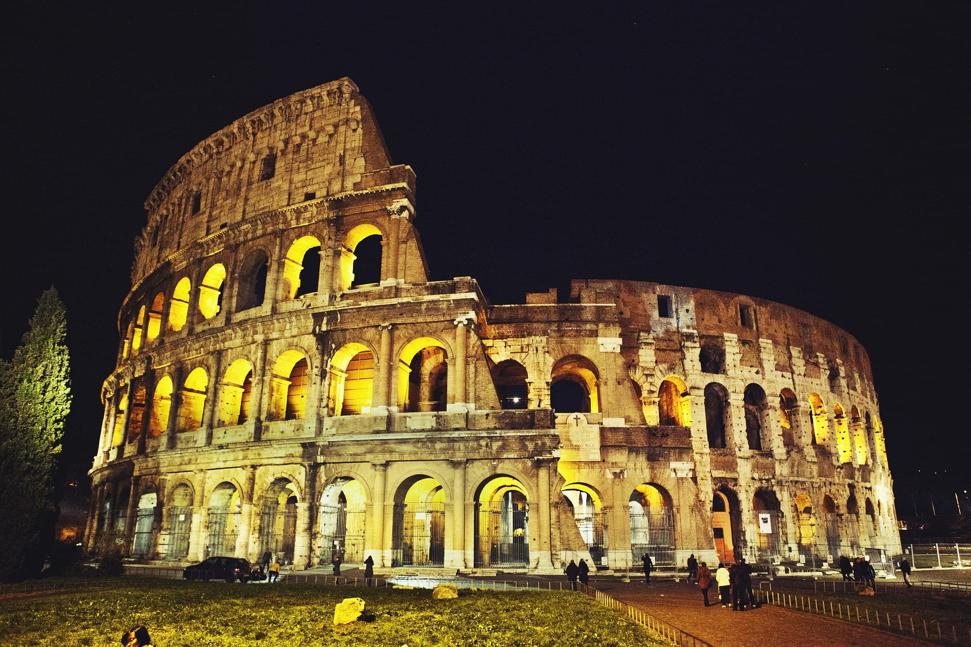 Visit the Coloseum at night during your 1 day in Rome