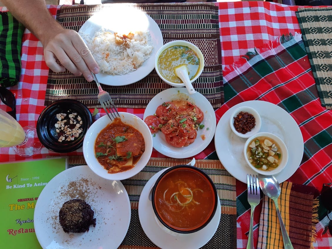 Eating some food in Bagan