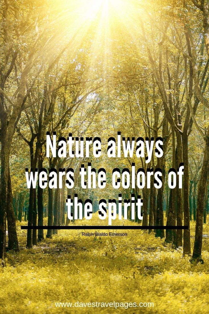 Nature and outdoor inspirational quotes - Nature always wears the colors of the spirit.