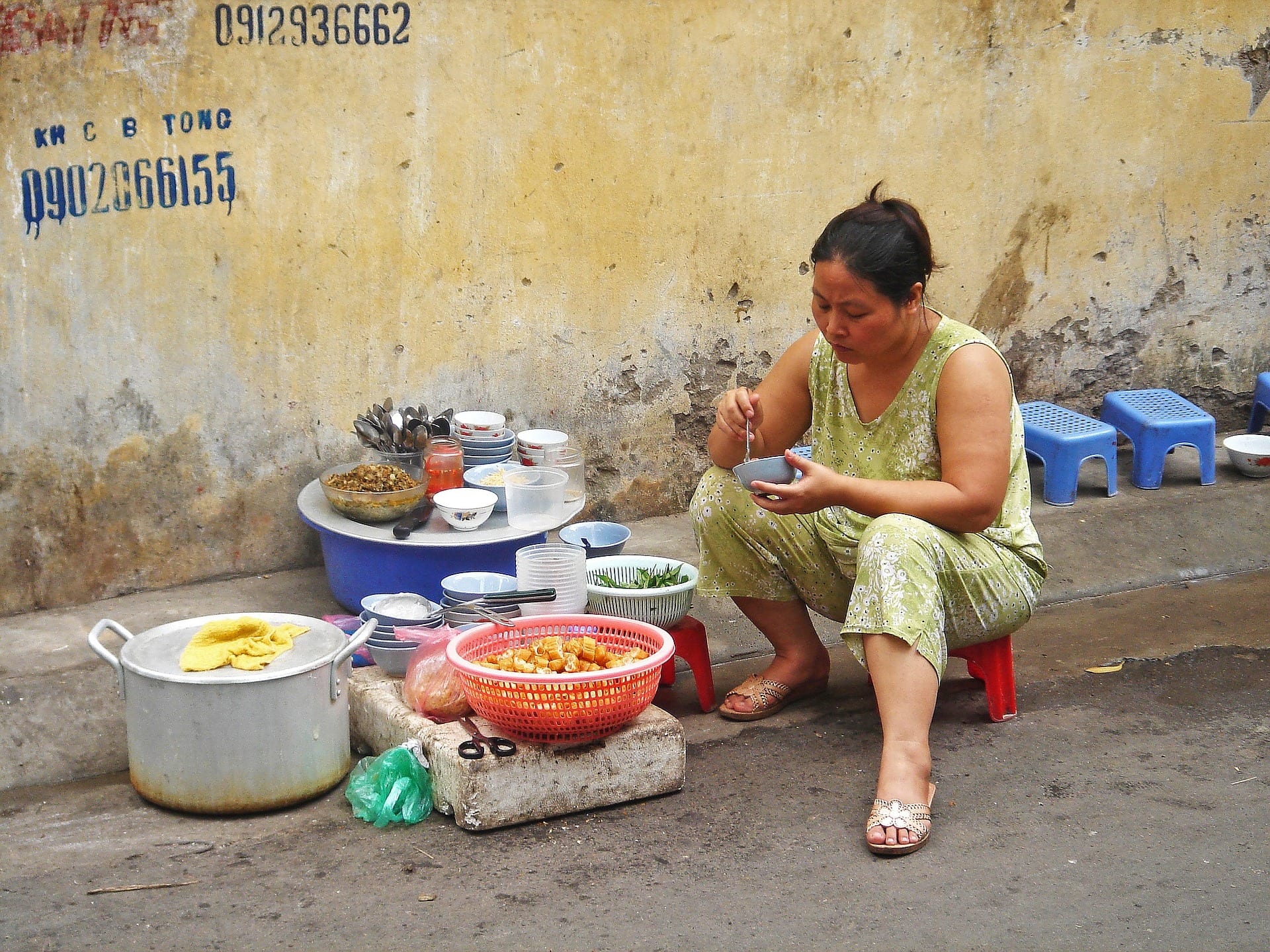 Walking along the streets of Saigon in Vietnam