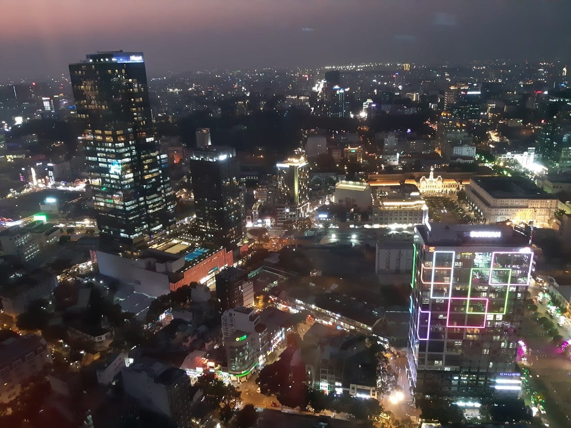 A view out over Saigon from the top of the Bitexco Tower