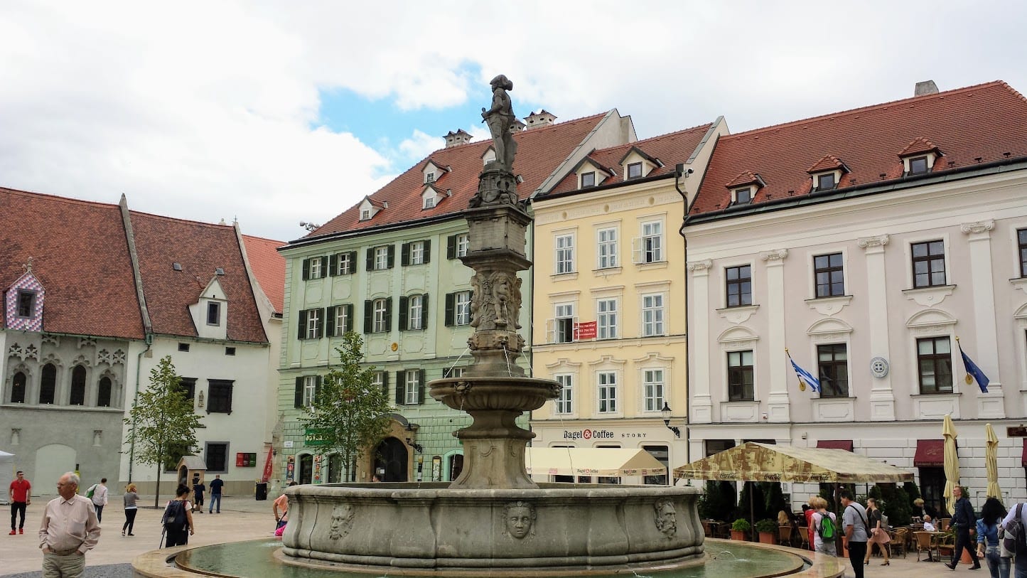 The center of Bratislava on the Danube