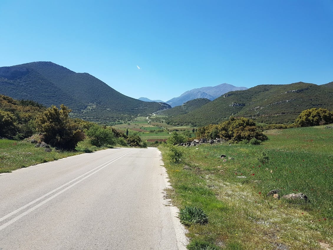 Cycling through the countryside of the Peloponnese in Greece