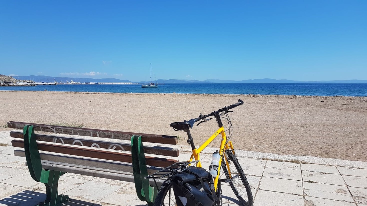 Cycling down to Rafina beach from Athens