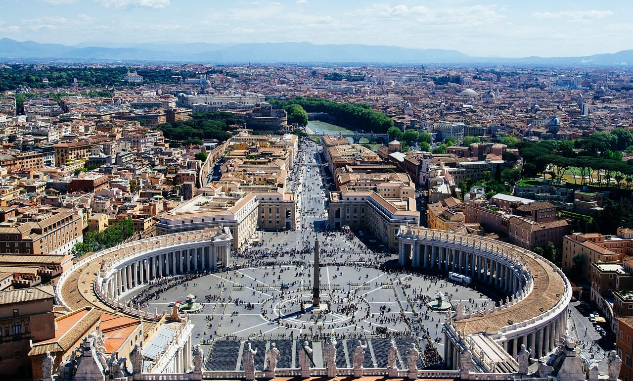 Looking from the Vatican out over Rome