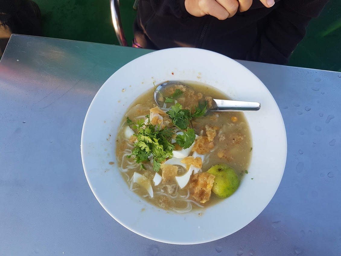Mohinga soup is a traditional breakfast dish in Myanmar