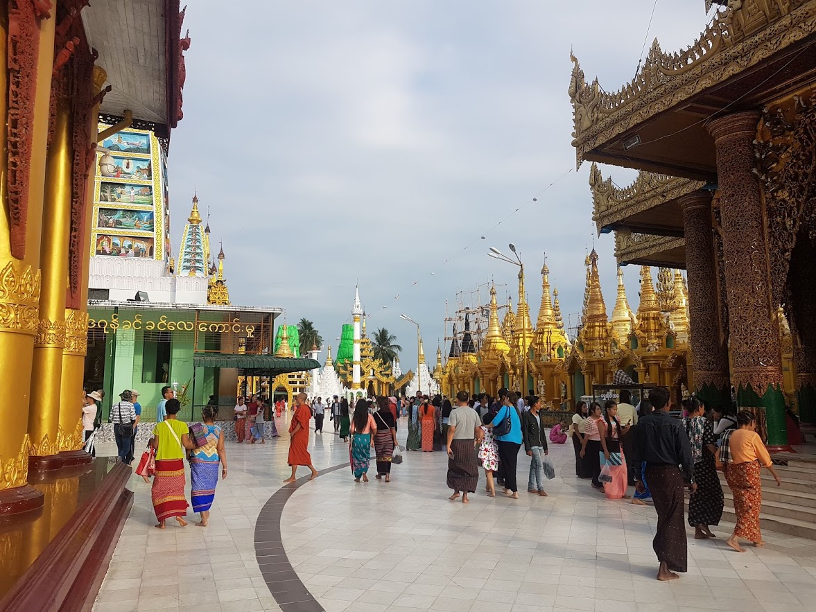 It's mainly locals visiting the temples in Yangon
