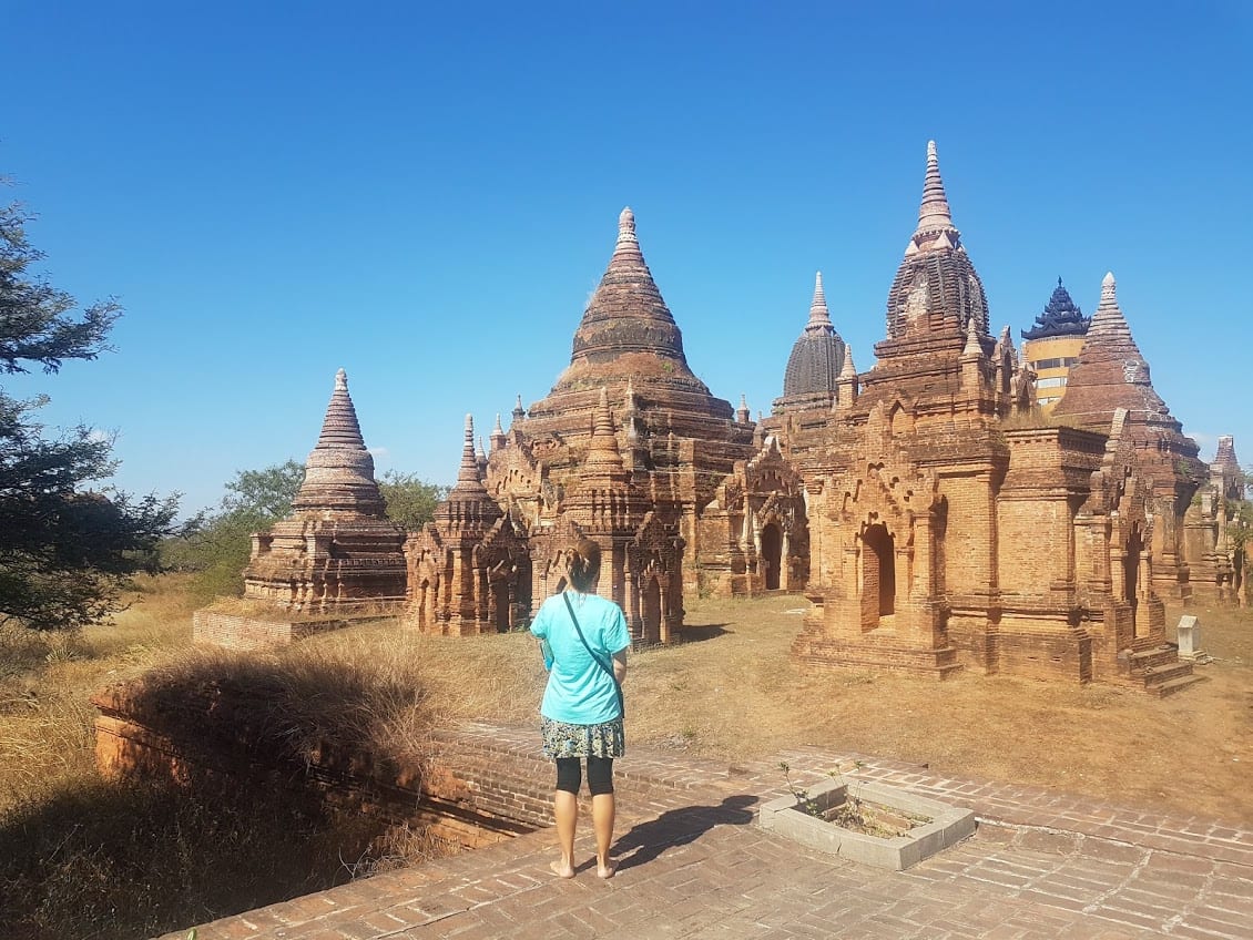 Vanessa exploring the Bagan temples in Myanmar