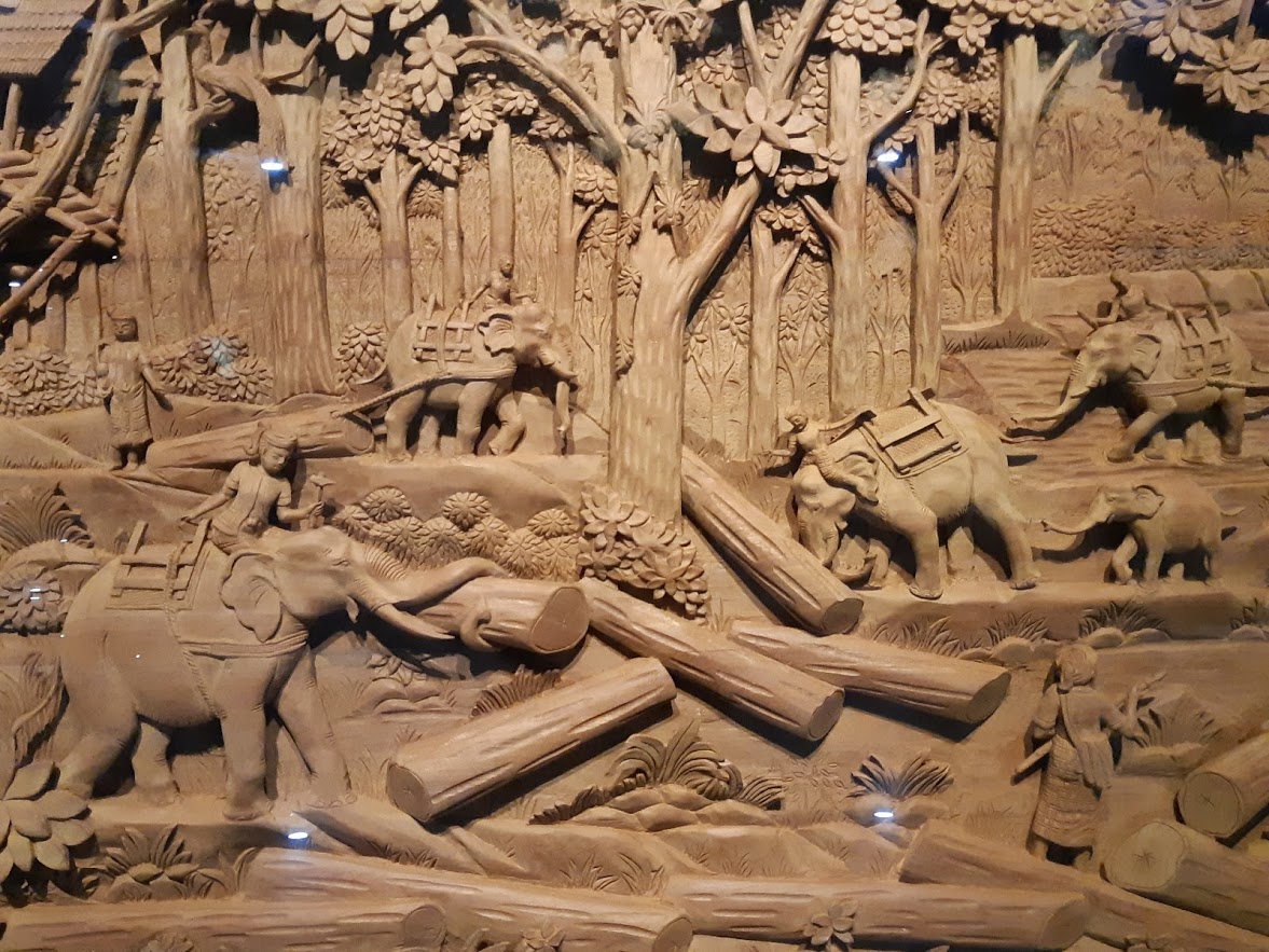 Wood carving from the Yangon Museum