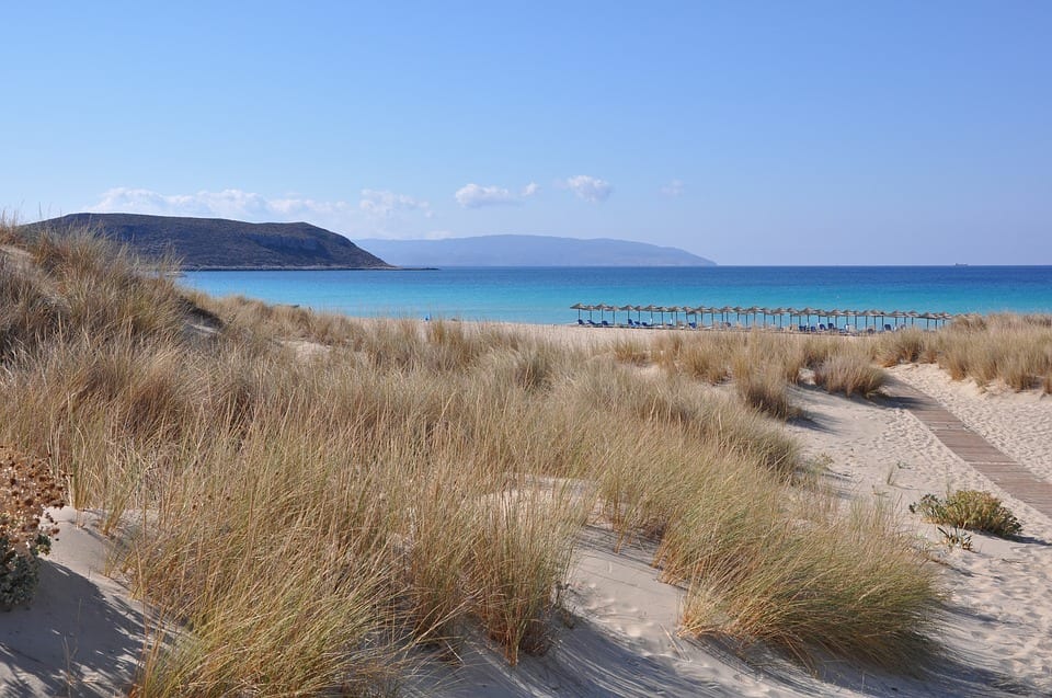 Elafonisos Beach in the Peloponnese of Greece