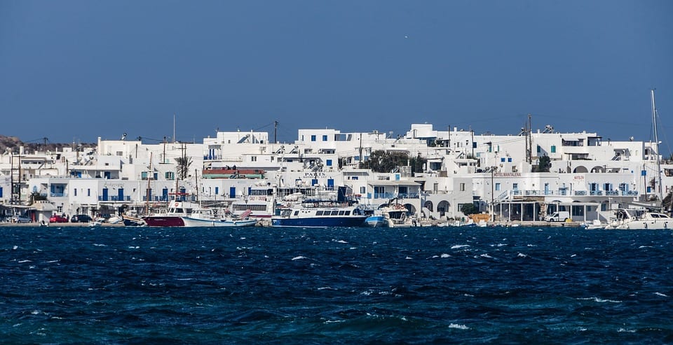 Looking out over Antiparos in Greece