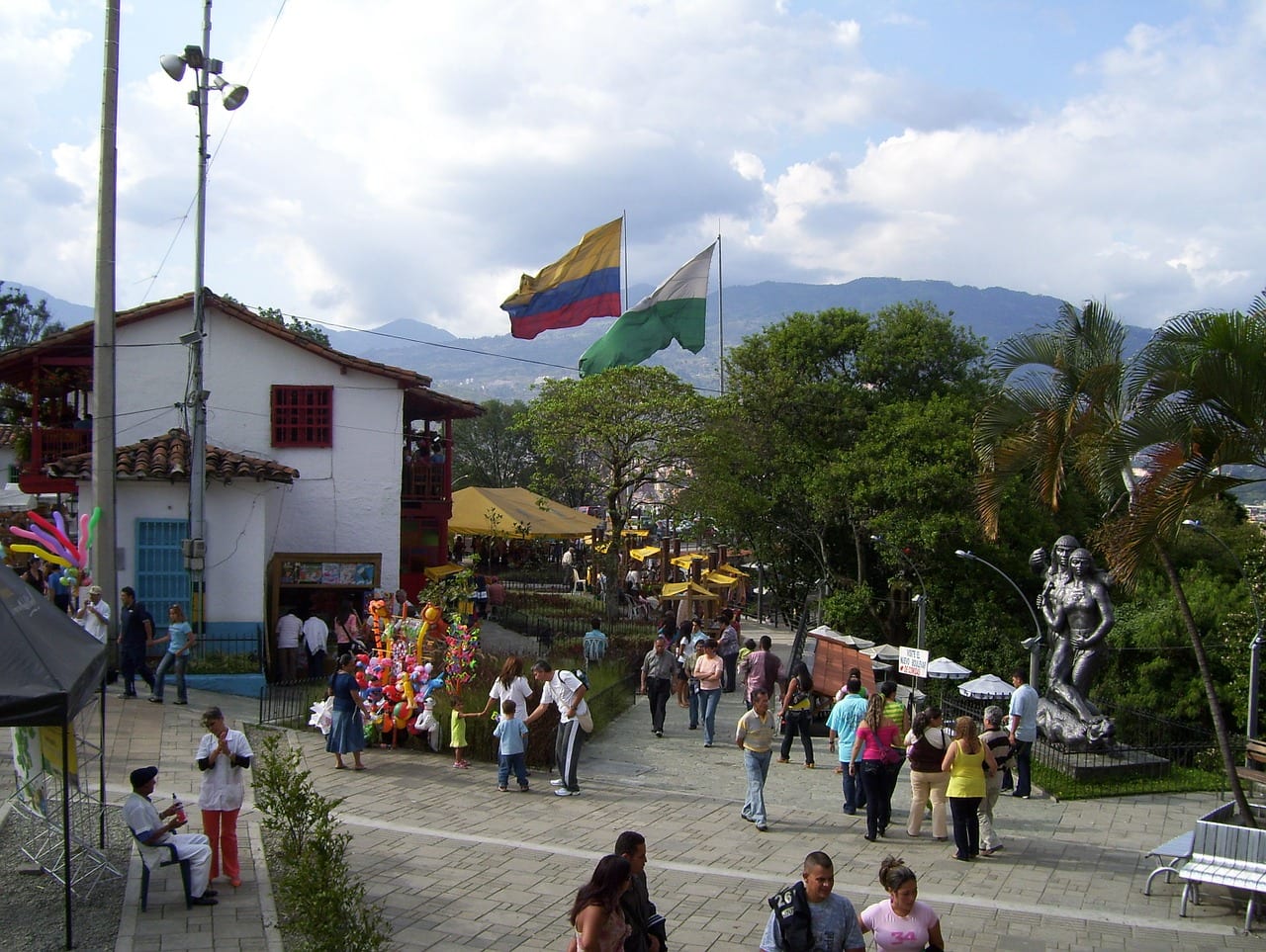 A square in Medellin, Colombia