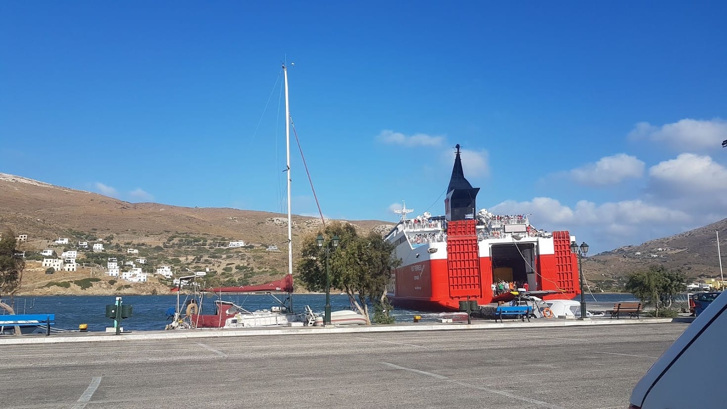 A Greek Ferry docking