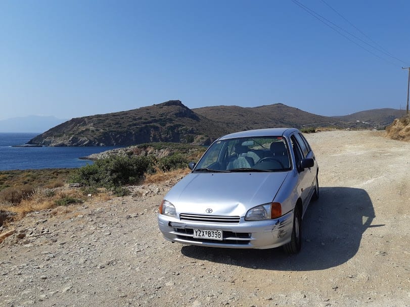 Driving in Andros Greece